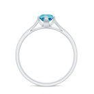 Rosec Jewels-1/2 CT Solitaire Ring with Swiss Blue Topaz and Diamond for Her