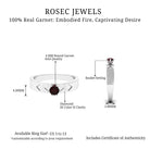 Rosec Jewels-Natural Round Garnet Solitaire Band Ring