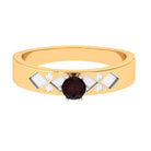 Rosec Jewels-Natural Round Garnet Solitaire Band Ring