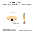 Rosec Jewels-Natural Round Garnet Solitaire Band Ring