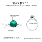 Rosec Jewels-Solitaire Promise Ring with 2 CT Lab Created Emerald and Diamond