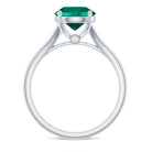 Rosec Jewels-Solitaire Promise Ring with 2 CT Lab Created Emerald and Diamond