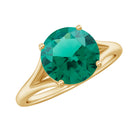 Rosec Jewels-Solitaire Promise Ring with 2 CT Lab Created Emerald and Diamond