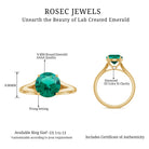 Rosec Jewels-Solitaire Promise Ring with 2 CT Lab Created Emerald and Diamond