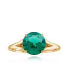 Rosec Jewels-Solitaire Promise Ring with 2 CT Lab Created Emerald and Diamond