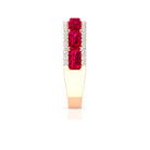 Rosec Jewels-Emerald Cut Created Ruby and Diamond Half Eternity Band