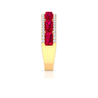 Rosec Jewels-Emerald Cut Created Ruby and Diamond Half Eternity Band