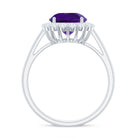 Rosec Jewels-2.25 CT Amethyst Engagement Ring with Moissanite Halo