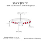 Rosec Jewels-Certified Moissanite Solitaire Engagement Ring With Lab Grown Ruby