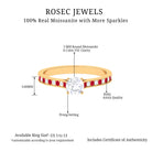 Rosec Jewels-Certified Moissanite Solitaire Engagement Ring With Lab Grown Ruby