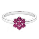 Rosec Jewels-2.50 MM Pink Tourmaline Flower Cluster Engagement Ring