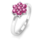 Rosec Jewels-2.50 MM Pink Tourmaline Flower Cluster Engagement Ring