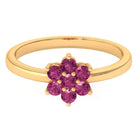 Rosec Jewels-2.50 MM Pink Tourmaline Flower Cluster Engagement Ring