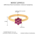 Rosec Jewels-2.50 MM Pink Tourmaline Flower Cluster Engagement Ring