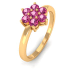 Rosec Jewels-2.50 MM Pink Tourmaline Flower Cluster Engagement Ring