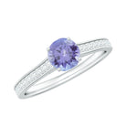 Rosec Jewels-Engagement Ring with Tanzanite and Diamond Side Stones