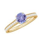 Rosec Jewels-Engagement Ring with Tanzanite and Diamond Side Stones