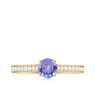 Rosec Jewels-Engagement Ring with Tanzanite and Diamond Side Stones