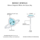 Rosec Jewels-1.5 CT Sky Blue Topaz Teardrop Engagement Ring with Diamond Halo