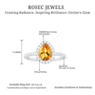 Rosec Jewels-1.5 CT Citrine Teardrop Ring with Diamond Halo