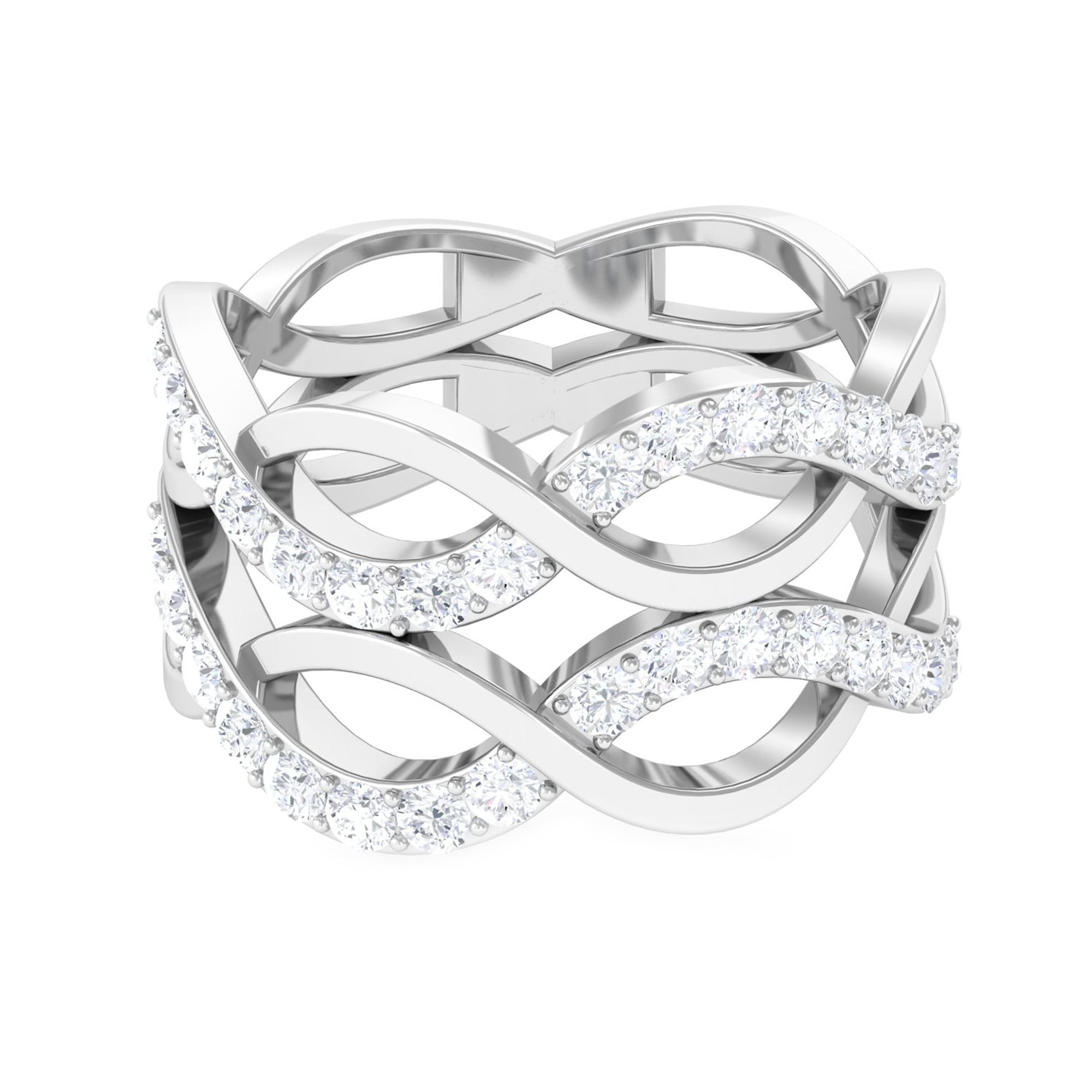 Rosec Jewels-Cubic Zirconia Infinity Double Band Ring