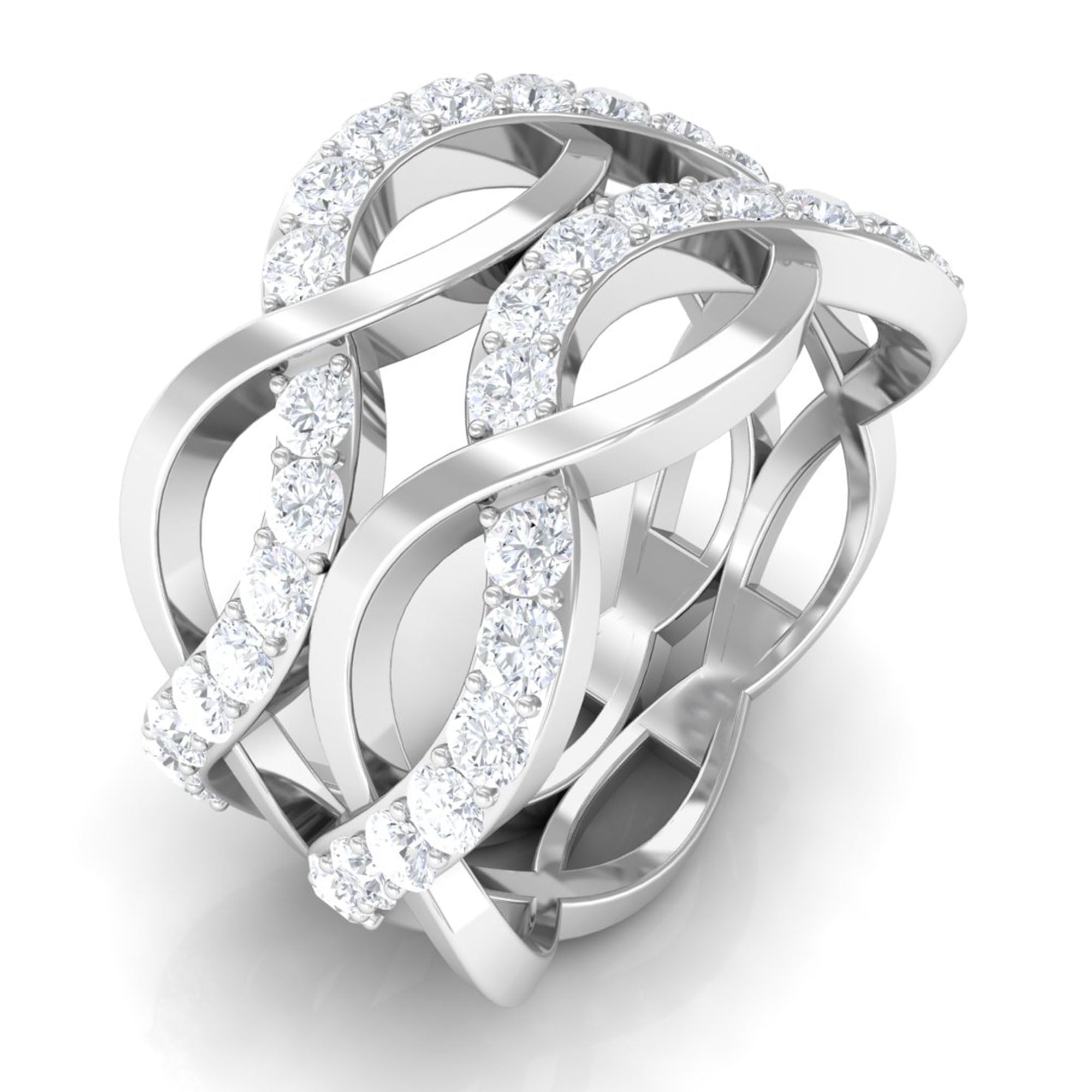 Rosec Jewels-Cubic Zirconia Infinity Double Band Ring