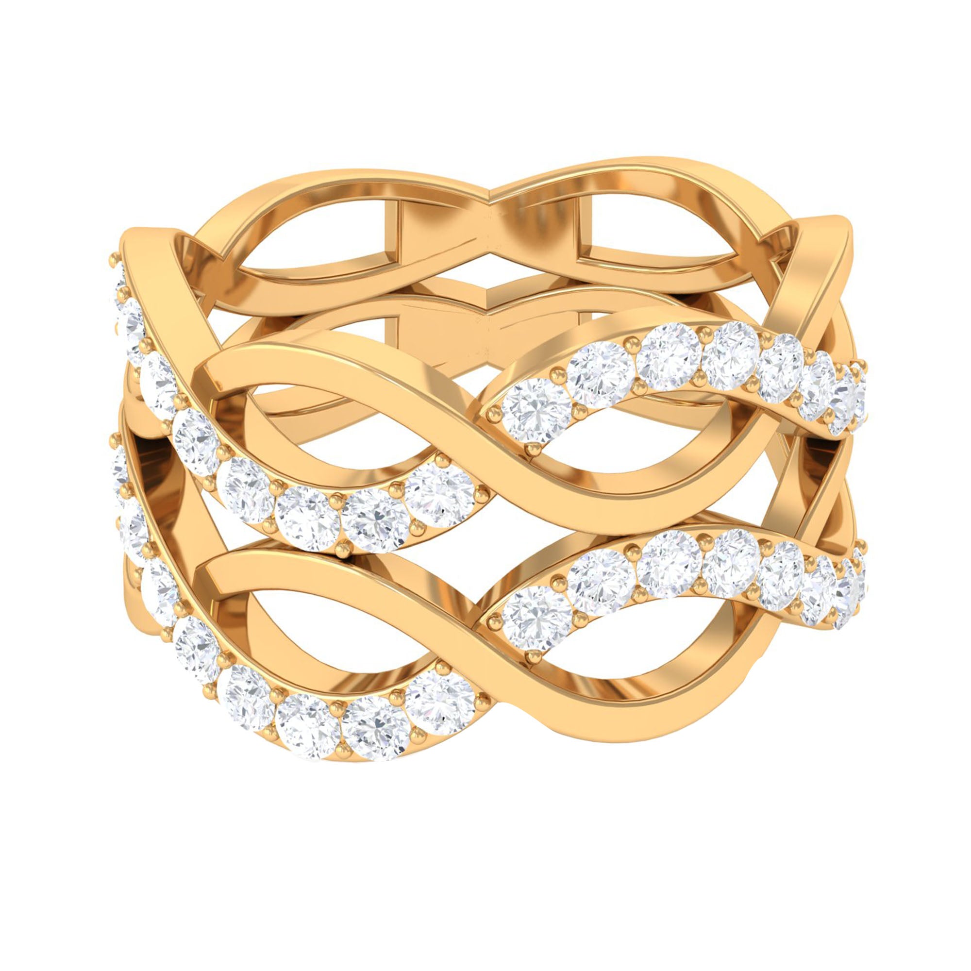 Rosec Jewels-Cubic Zirconia Infinity Double Band Ring