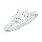 Rosec Jewels-1 CT Certified Princess Cut Moissanite Solitaire Ring in Prong Setting