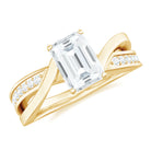 Rosec Jewels-Emerald Cut Solitaire Moissanite Infinity Engagement Ring