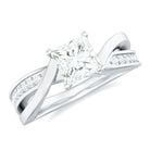 Rosec Jewels-Princess Cut Solitaire Moissanite Infinity Engagement Ring