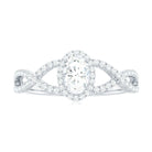 Rosec Jewels-Oval Cut Moissanite Crossover Engagement Ring in Gold