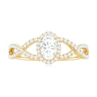 Rosec Jewels-Oval Cut Moissanite Crossover Engagement Ring in Gold