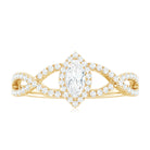 Rosec Jewels-Marquise Cut Moissanite Crossover Engagement Ring in Gold