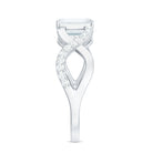 Rosec Jewels-Emerald Cut Certified Moissanite Infinity Style Engagement Ring