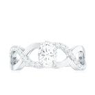 Rosec Jewels-Oval Cut Certified Moissanite Infinity Style Engagement Ring