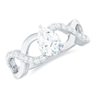 Rosec Jewels-Pear Shaped Certified Moissanite Infinity Style Engagement Ring