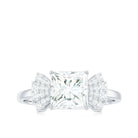 Rosec Jewels-Princess Cut Moissanite Solitaire Designer Engagement Ring in Gold