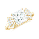 Rosec Jewels-Princess Cut Moissanite Solitaire Designer Engagement Ring in Gold