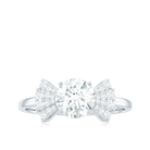 Rosec Jewels-Round Shape Moissanite Solitaire Designer Engagement Ring in Gold