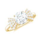 Rosec Jewels-Round Shape Moissanite Solitaire Designer Engagement Ring in Gold