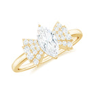 Rosec Jewels-Marquise Cut Moissanite Solitaire Designer Engagement Ring in Gold