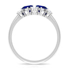 Rosec Jewels-Pear Shape Blue Sapphire and Diamond Cluster Promise Ring