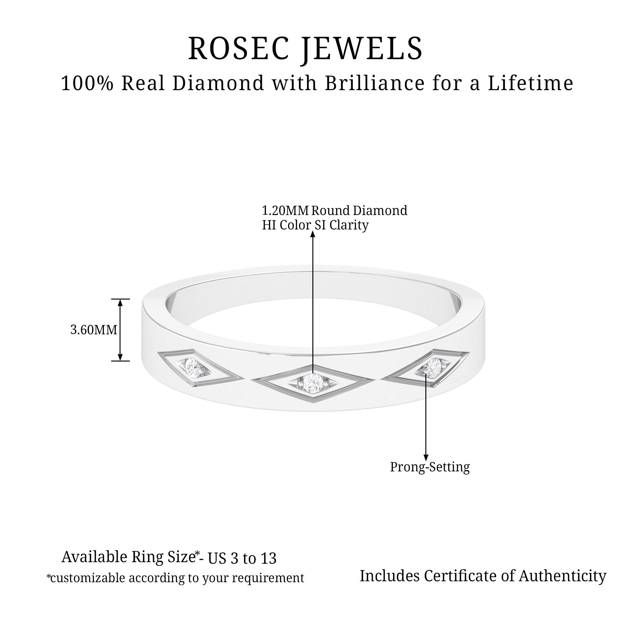 Rosec Jewels-Simple Diamond Wedding Band Ring