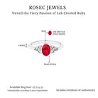 Rosec Jewels-5X7 MM Created Ruby Celtic Knot Ring for Women