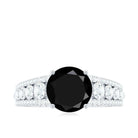 Rosec Jewels-2.75 CT August Birthstone Black Spinel Vintage Engagement Ring with Moissanites