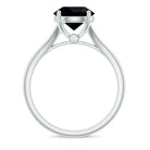 Rosec Jewels-2 CT Black Onyx Solitaire Ring with Hidden Moissanite in Split Shank