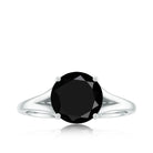 Rosec Jewels-2 CT Black Onyx Solitaire Ring with Hidden Moissanite in Split Shank