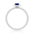 Rosec Jewels-1.25 CT Created Blue Sapphire and Diamond Engagement Ring