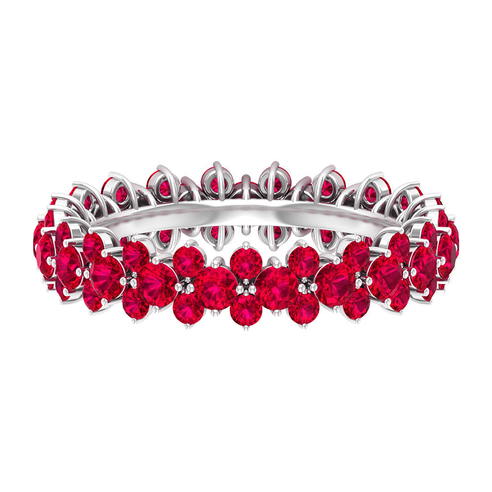 Rosec Jewels-Prong Set Lab-Created Ruby Full Eternity Band Ring