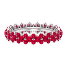 Rosec Jewels-Prong Set Lab-Created Ruby Full Eternity Band Ring